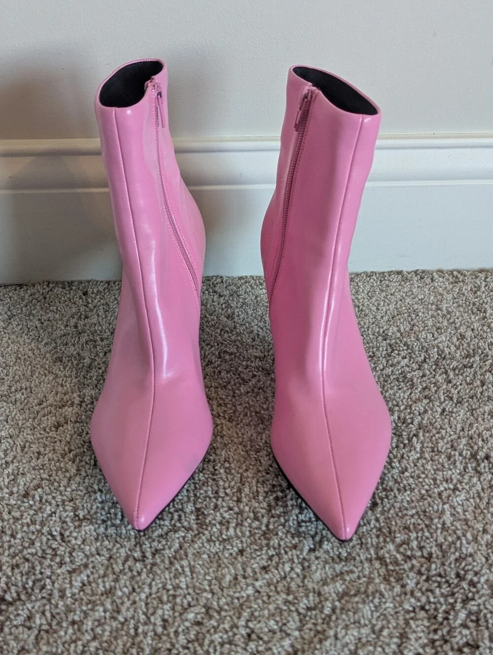 Jeffrey Campbell Nixie Faux Leather Short Boots - Bubble Gum Pink sz 8.5